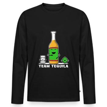 Team tequila group salt lemon - T-shirt manches longues Premium bio Homme - noir - Devant - Nico (187cm)