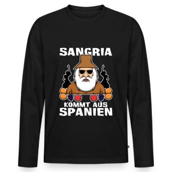 Harald Krull - Sangria kommt aus Spanien - Männer Premium Bio Langarmshirt - Schwarz - Vorne - Nico (187cm)