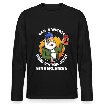 Den Sangria werd ich mir jetzt einverleiben - Männer Premium Bio Langarmshirt - Schwarz - Vorne - Nico (187cm)