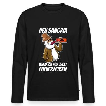 Den Sangria werd ich mir jetzt einverleiben - Männer Premium Bio Langarmshirt - Schwarz - Vorne - Nico (187cm)