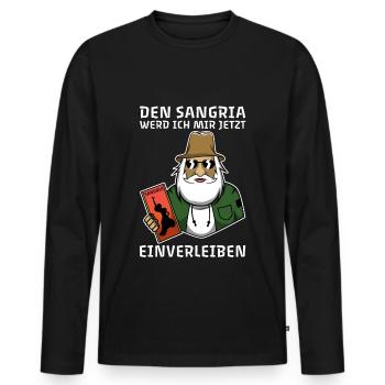 Harald Krull - Sangria einverleiben - Männer Premium Bio Langarmshirt - Schwarz - Vorne - Nico (187cm)