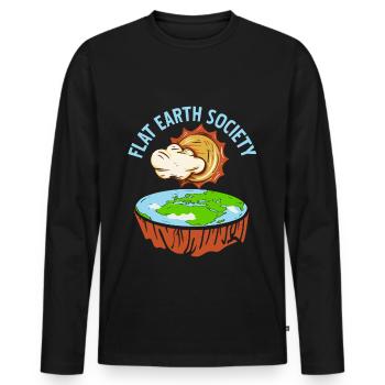 Flache Erde Sonne - Flat Earth Society - Männer Premium Bio Langarmshirt - Schwarz - Vorne - Nico (187cm)