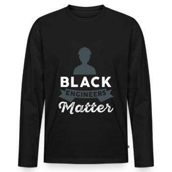 Ingenieur - Black Engineers Matter - Männer Premium Bio Langarmshirt - Schwarz - Vorne - Nico (187cm)