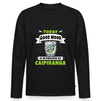 Caipirinha - Today Good mood - T-shirt manches longues Premium bio Homme - noir - Devant - Nico (187cm)