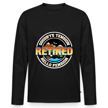 Pension - Goodbye Excitement Hello Pension - Men's Premium Organic Long Sleeve Shirt - black - Front - Nico (187cm)
