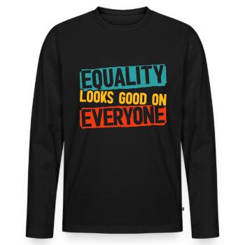 Gender Equality, Lgbt, Gays, Lesbians, Transgender - Men's Premium Organic Long Sleeve Shirt - black - Front - Nico (187cm)