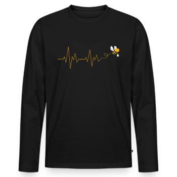 Beekeeper heartbeat gift beekeeping beekeeping - Men's Premium Organic Long Sleeve Shirt - black - Front - Nico (187cm)