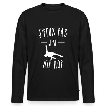 JE PEUX PAS J'AI HIP HOP - HUMOUR - BREAK DANCE - T-shirt manches longues Premium bio Homme - noir - Devant - Nico (187cm)