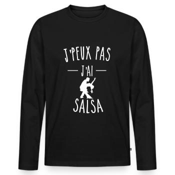 JE PEUX PAS J'AI SALSA - T-shirt manches longues Premium bio Homme - noir - Devant - Nico (187cm)