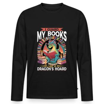 Fantasy Book reading Mythical Creatures - Männer Premium Bio Langarmshirt - Schwarz - Vorne - Nico (187cm)