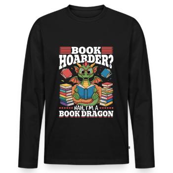 Fantasy Book reading Mythical Creatures - Männer Premium Bio Langarmshirt - Schwarz - Vorne - Nico (187cm)