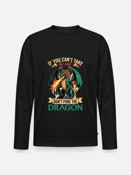 Fantasy Dragons Mythical Creatures - Men's Premium Organic Long Sleeve Shirt - black