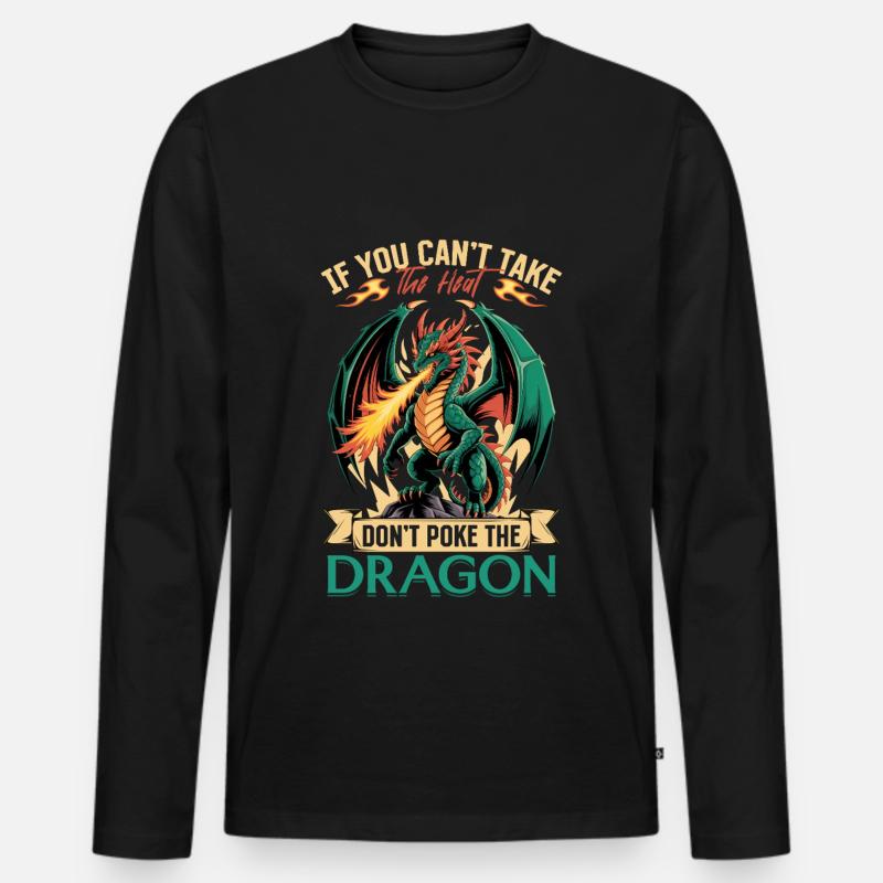 Fantasy Dragons Mythical Creatures - Männer Premium Bio Langarmshirt - Schwarz