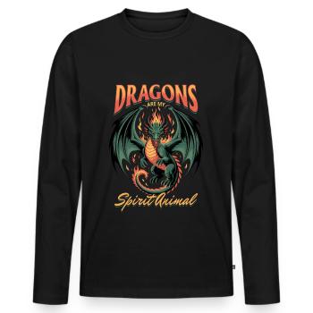 Fantasy Dragon Mythical Creatures - Men's Premium Organic Long Sleeve Shirt - black - Front - Nico (187cm)