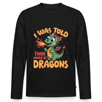 Fantasy Dragon Mythical Creatures - Men's Premium Organic Long Sleeve Shirt - black - Front - Nico (187cm)