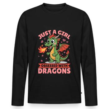 Fantasy Dragon Mythical Creatures - Men's Premium Organic Long Sleeve Shirt - black - Front - Nico (187cm)