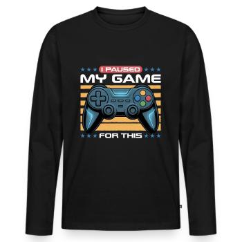 Gamer Gaming Controller Video Game - Männer Premium Bio Langarmshirt - Schwarz - Vorne - Nico (187cm)