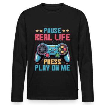 Gamer Gaming Controller Video Game - Männer Premium Bio Langarmshirt - Schwarz - Vorne - Nico (187cm)