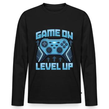 Gamer Gaming Controller Video Game - Männer Premium Bio Langarmshirt - Schwarz - Vorne - Nico (187cm)