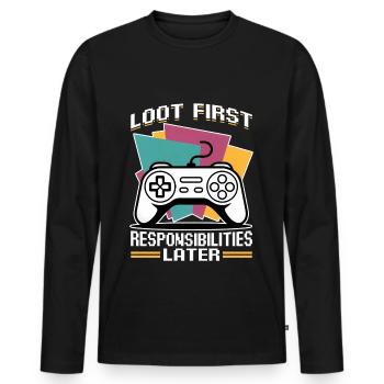 Gamer Gaming Controller Video Game - Männer Premium Bio Langarmshirt - Schwarz - Vorne - Nico (187cm)