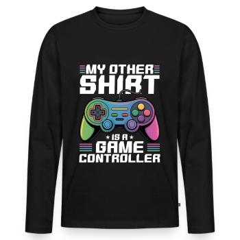 Gamer Gaming Controller Video Game - Männer Premium Bio Langarmshirt - Schwarz - Vorne - Nico (187cm)