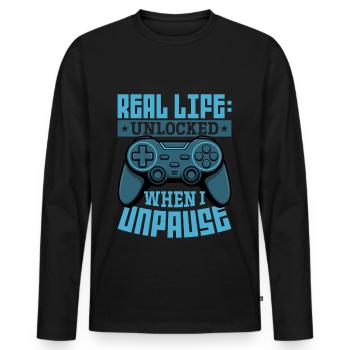 Gamer Gaming Controller Video Game - Männer Premium Bio Langarmshirt - Schwarz - Vorne - Nico (187cm)