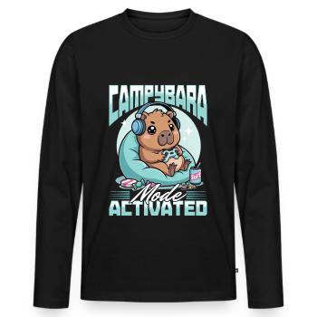 Gamer Gaming Capybara Video Game - Männer Premium Bio Langarmshirt - Schwarz - Vorne - Nico (187cm)