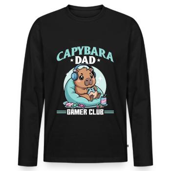 Gamer Gaming Capybara Video Game - Männer Premium Bio Langarmshirt - Schwarz - Vorne - Nico (187cm)