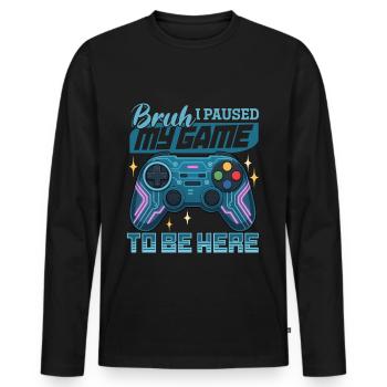 Gamer Gaming Controller Video Game - Männer Premium Bio Langarmshirt - Schwarz - Vorne - Nico (187cm)