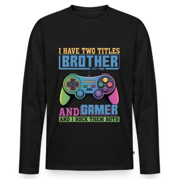 Gamer Gaming Controller Video Game - Männer Premium Bio Langarmshirt - Schwarz - Vorne - Nico (187cm)