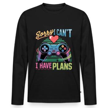 Gamer Gaming Controller Video Game - Männer Premium Bio Langarmshirt - Schwarz - Vorne - Nico (187cm)