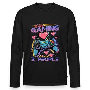 Gamer Gaming Controller Video Game - Männer Premium Bio Langarmshirt - Schwarz - Vorne - Nico (187cm)