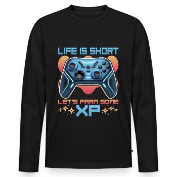 Gamer Gaming Controller Video Game - Männer Premium Bio Langarmshirt - Schwarz - Vorne - Nico (187cm)