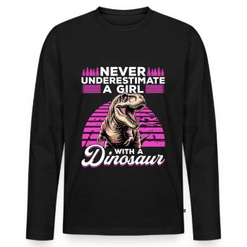 Dinosaur T-Rex kids - Men's Premium Organic Long Sleeve Shirt - black - Front - Nico (187cm)