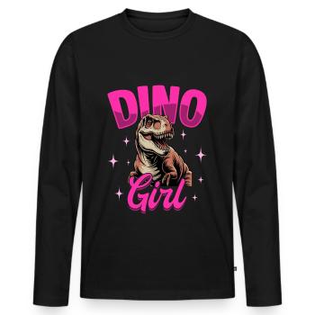 Dinosaur T-Rex kids - Men's Premium Organic Long Sleeve Shirt - black - Front - Nico (187cm)
