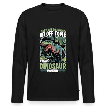 Dinosaur T-Rex kids - Men's Premium Organic Long Sleeve Shirt - black - Front - Nico (187cm)
