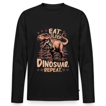 Dinosaur T-Rex kids - Men's Premium Organic Long Sleeve Shirt - black - Front - Nico (187cm)