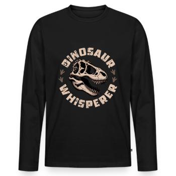 Dinosaur T-Rex kids - Men's Premium Organic Long Sleeve Shirt - black - Front - Nico (187cm)