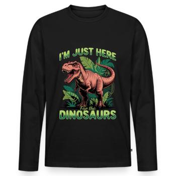 Dinosaur T-Rex kids - Men's Premium Organic Long Sleeve Shirt - black - Front - Nico (187cm)