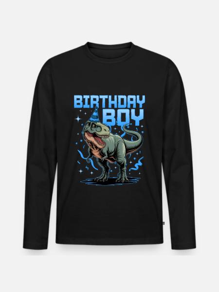 Dinosaur T-Rex kids - Men's Premium Organic Long Sleeve Shirt - black