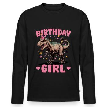 Dinosaur T-Rex kids - Men's Premium Organic Long Sleeve Shirt - black - Front - Nico (187cm)