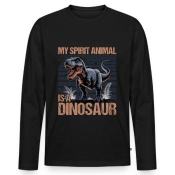 Dinosaur T-Rex kids - Men's Premium Organic Long Sleeve Shirt - black - Front - Nico (187cm)