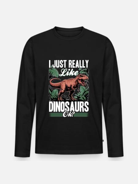 Dinosaur T-Rex kids - Men's Premium Organic Long Sleeve Shirt - black