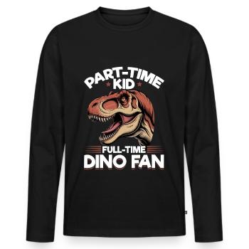 Dinosaur T-Rex kids - Men's Premium Organic Long Sleeve Shirt - black - Front - Nico (187cm)