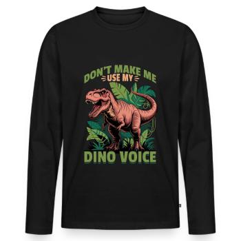 Dinosaur T-Rex kids - Men's Premium Organic Long Sleeve Shirt - black - Front - Nico (187cm)