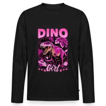 Dinosaur T-Rex kids - Men's Premium Organic Long Sleeve Shirt - black - Front - Nico (187cm)