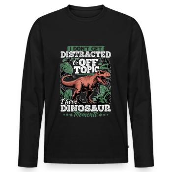 Dinosaur T-Rex kids - Men's Premium Organic Long Sleeve Shirt - black - Front - Nico (187cm)