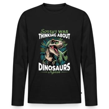 Dinosaur T-Rex kids - Men's Premium Organic Long Sleeve Shirt - black - Front - Nico (187cm)