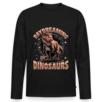 Dinosaur T-Rex kids - Men's Premium Organic Long Sleeve Shirt - black - Front - Nico (187cm)