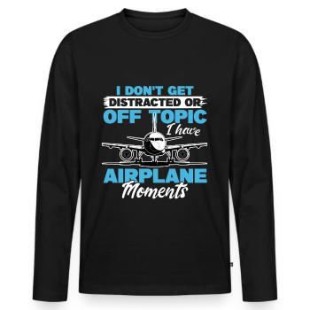 Avion Enfants Voyage Pilote Tout-petit - T-shirt manches longues Premium bio Homme - noir - Devant - Nico (187cm)